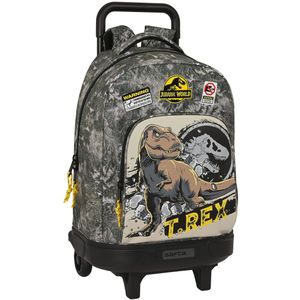 Safta Compact With Trolley Wheels Jurassic World Warning Backpack Veelkleurig