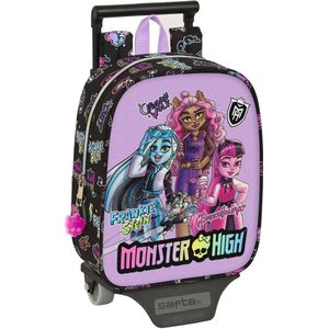 Schoolrugzak met Wielen Monster High Creep Zwart 22 x 27 x 10 cm