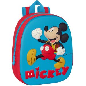 Schoolrugzak Mickey Mouse Clubhouse 3D 27 x 33 x 10 cm Rood Blauw
