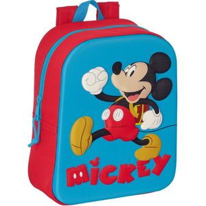 Schoolrugzak Mickey Mouse Clubhouse 3D Rood Blauw 22 x 27 x 10 cm