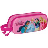 Princesas Disney Dubbele 3D-pennenetui, voor kinderen, ideaal voor kinderen van schoolleeftijd, comfortabel en veelzijdig, kwaliteit en dikte, 21 x 6 x 8 cm, roze, Roze, Standaard, casual