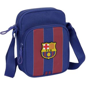 Safta F.C. Barcelona - schoudertas met buitenvak, aktetas, schoudertas, comfortabel en veelzijdig, kwaliteit en duurzaamheid, 16 x 6 x 22 cm, marineblauw/rood, Marineblauw/Rood, Standaard, casual