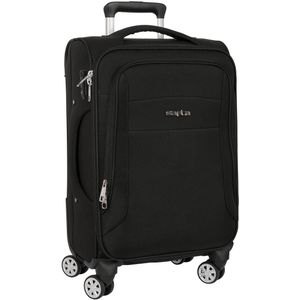 Safta - Zachte cabinetrolley 50,8 cm (20 inch), koffer met wielen, veiligheidshangslot, lichte koffer, 35 x 20 x 51 cm, kleur zwart, zwart, Estándar, casual, zwart., informeel