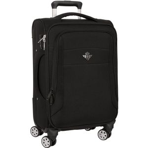 Real Betis Balompie Trolley, zacht, 20 inch, koffer met wieltjes, veiligheidsslot, lichte koffer, 35 x 20 x 51 cm, zwart, Zwart, Standaard, casual