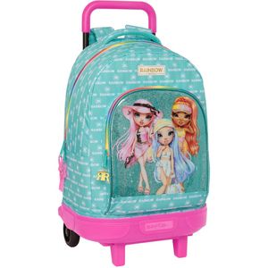 Safta Compact With Trolley Wheels Rainbow High Paradise Backpack Groen