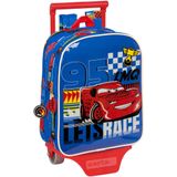 Schoolrugzak met Wielen Cars Race ready Blauw 22 x 27 x 10 cm