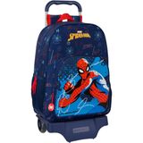 Safta With Trolley Wheels Spider-man Neon Backpack Blauw