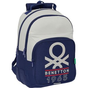 Safta Double Benetton Backpack Beige,Blauw