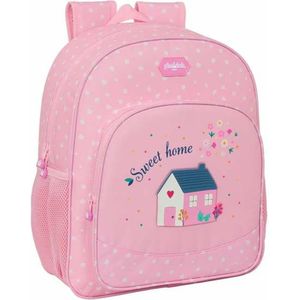 Glowlab Kids Sweet Home Junior rugzak, aanpasbare trolley, recyclebare stof, ideaal voor kinderen van verschillende leeftijden, comfortabel en veelzijdig, kwaliteit en sterkte, 32 x 12 x 38 cm, roze,
