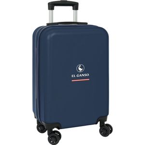 El GANSO CLASSIC cabinewagen 50,8 cm (20 inch), trolley met wielen, veiligheidsslot, lichte koffer, 34,5 x 20 x 55 cm, marineblauw, Donkerblauw, Standaard, casual