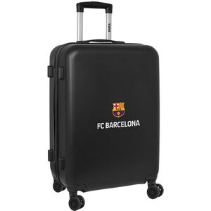 F.C. Barcelona, 3. Uitrusting, cabinewagen 24 inch, koffer met wielen, veiligheidsslot, lichte koffer, 40 x 26 x 63 cm, zwart, Zwart, Standaard, casual
