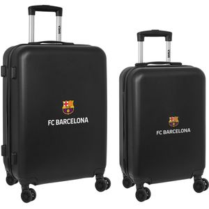 F.C. Barcelona 3e team - Trolleyset cabine 20 en 24 inch, met zwenkwielen, koffers met wielen, veiligheidshangslot, lichte koffers, 40 x 26 x 63 cm, kleur: zwart, Estándar,, zwart., informeel