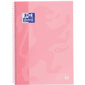 Oxford School Europeanbook - Notitieboek - Gekleurde Rand - A4+ - Ruit 5mm - 80 Vel - 4 Gaats