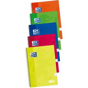 Oxford Notitieboeken, A4, omslag, schrijf- en esrase, 80 vellen, geruit 4 x 4, 4 + 1, verschillende kleuren