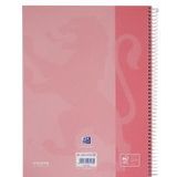 Oxford School Europeanbook - notitieboek - gekleurde rand - A4+ - lijn - 80 vel - 4 gaats - hardcover - pastel roze