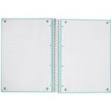 Oxford School Europeanbook - notitieboek - gekleurde rand - A4+ - lijn - 80 vel - 4 gaats - hardcover - pastel mint