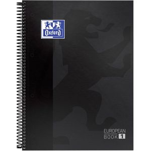 Oxford School Europeanbook - Notitieboek - Gekleurde Rand - A4+ - Ruit 5mm - 80 Vel - 4 Gaats