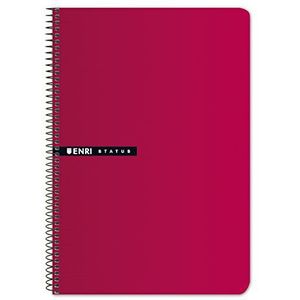 Enri Status Notitieboek, A5, hardcover, 4x4 geruit, rood, 4°