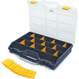 Assortimentsdoos - Blauw/Geel - Transparant Deksel - 24 Compartimenten