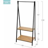 AKTIVE 18430 MAX Kapstok - Zwart - Staal en Hout - Multifunctioneel Design