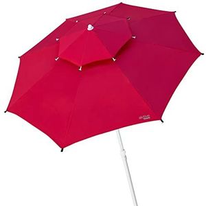 Aktive 53849 Tuinparasol, grote parasol, Ø 280 cm, achthoekig, mast 28-32 cm, met ventilatiedak, UV35-bescherming, rood