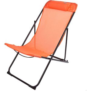 AKTIVE 61084 - Klapstoel voor camping, strand, tuin, buiten, incl. gewatteerd kussen, max. draaglast 110 kg, strandstoel, inklapbaar, 3 standen