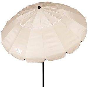 AKTIVE 62275 Parasol, winddicht, opvouwbaar, crème, Ø 220 cm, kantelbaar, met uv-bescherming 50, windscherm op het strand, grote parasol, strandscherm, parasol