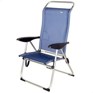 AKTIVE Opvouwbare strandstoel ALU+TEXTILENE 1x1, marineblauw, 47 x 59 x 108 cm