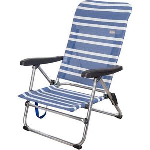 Beach Chair Mykonos Blue / White Aluminium (61 x 50 x 85 cm)