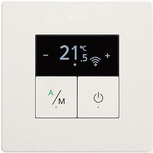 SIMON - iO-thermostaat voor inbouwverwarming, wit, Simon 270-serie, vlakke en fijne wandthermostaat, eenvoudig te installeren, incl. frame, deksel en mechanisme, wit
