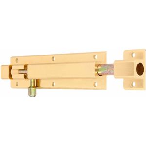 AMIG schuifslot/plaatgrendel - aluminium - 15cm - goud - incl schroeven - deur - raam