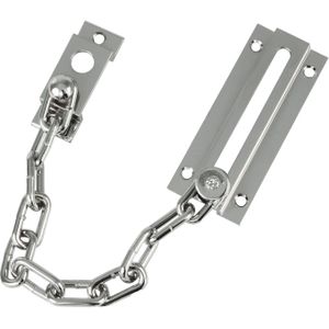 AMIG deurketting - messing - zilver - 18 cm - incl schroeven - inbraakbeveiliging