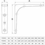 AMIG Plankdrager/planksteun van metaal - gelakt wit - H100 x B100 mm - boekenplank steunen