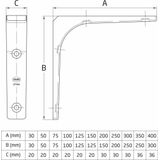 AMIG Plankdrager/planksteun van metaal - gelakt bruin - H125 x B125 mm - boekenplank steunen