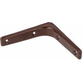 AMIG Plankdrager/planksteun van metaal - gelakt bruin - H125 x B125 mm - boekenplank steunen