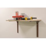 AMIG Plankdrager/planksteun van metaal - gelakt bruin - H150 x B125 mm - boekenplank steunen