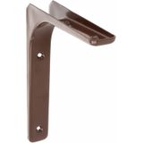 AMIG Plankdrager/planksteun van metaal - gelakt bruin - H150 x B125 mm - boekenplank steunen
