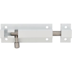 AMIG schuifslot/plaatgrendel - aluminium - 15 cm - wit - deur - schutting - raam slot