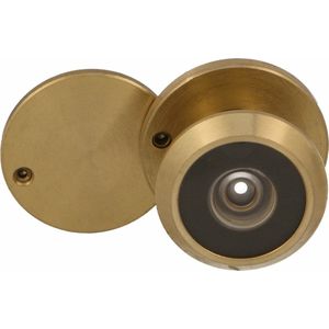 AMIG deurspion/kijkgat - 1x - messing - deurdikte 15 tot 25mm - 160 graden kijkhoek - 14mm boorgat