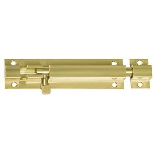 AMIG schuifslot/plaatgrendel - messing - 5 x 2.55 cm - koper/goudkleur - gepolijst - deur - poort