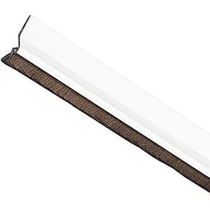 Amig Tochtstrip voor ingangs- of doorgangsdeuren, zelfklevend, haarborstel, kunststoffolie tussen het wisserblad, 1 m, wit, aluminium