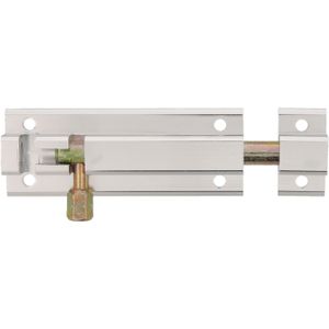AMIG schuifslot/plaatgrendel- aluminium - 6 cm - zilver - deur - schutting - raam