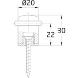 AMIG Deurstopper/deurbuffer - 1x - D20mm - inclusief schroeven - goud