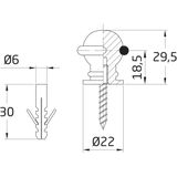 AMIG Deurstopper/deurbuffer - 1x - D22mm - inclusief schroeven - goud