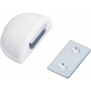 AMIG Deurstop/deurmagneet - D48mm - zelfklevend - wit - kunststof