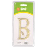 AMIG Huisnummer/letter B - massief messing - 10cm - incl. bijpassende schroeven - gepolijst - goudkleur