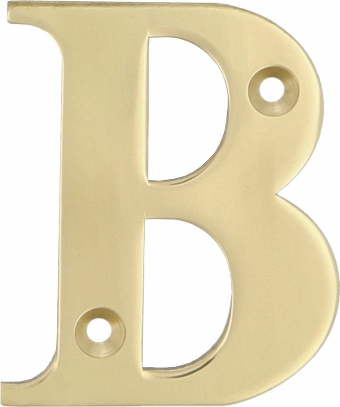 AMIG Huisnummer/letter B - massief messing - 10cm - incl. bijpassende schroeven - gepolijst - goudkleur