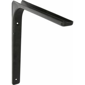AMIG Plankdrager/planksteun van metaal - gelakt zwart - H250 x B300 mm - boekenplank steunen