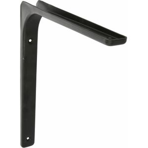 AMIG Plankdrager/planksteun van metaal - gelakt zwart - H300 x B400 mm - boekenplank steunen