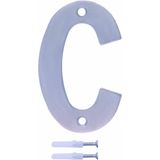 AMIG  Huisnummer/letter C - massief Inox RVS - 10cm - incl. bijpassende schroeven - zilver